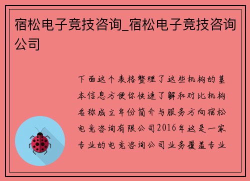 宿松电子竞技咨询_宿松电子竞技咨询公司